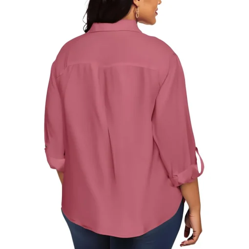 Plus Utility Collared Button-Down Top