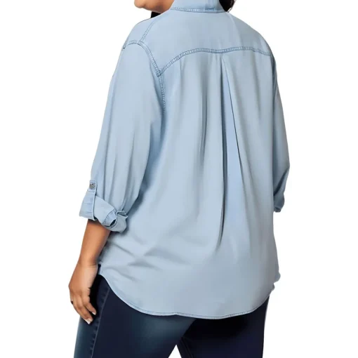 Plus Utility Collared Button-Down Top