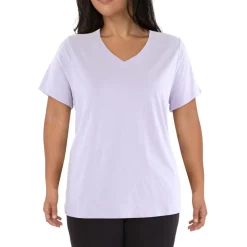 Plus V Neck Short Sleeve Pullover Top