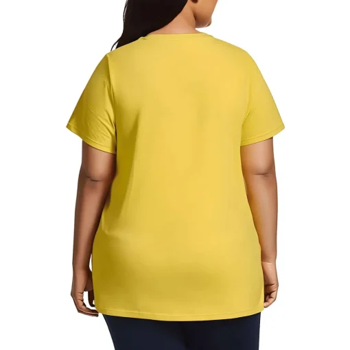 Plus V Neck Short Sleeve Pullover Top