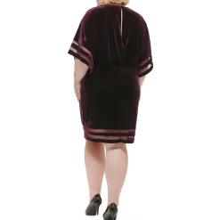 Plus Velvet Knee-Length Sheath Dress