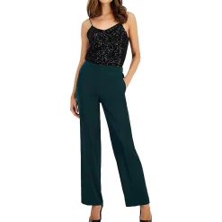 Pocket Satin Wide Leg Pants