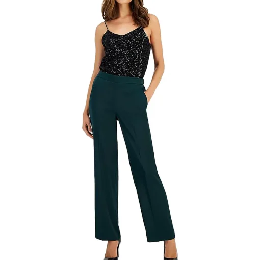 Pocket Satin Wide Leg Pants