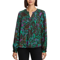 Printed Peasant Top
