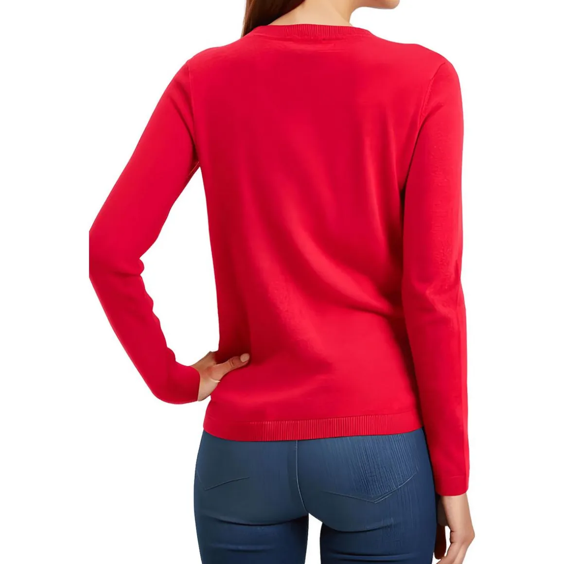 Printed Knit Crewneck Sweater