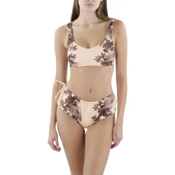 Printed Side Tie Swim Bottom Separates
