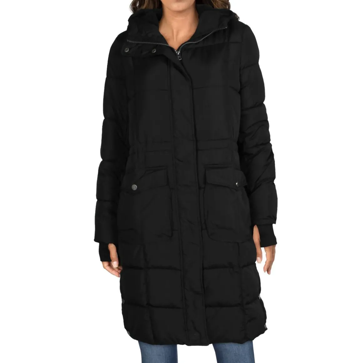 Quilted Faux Fur Lined Long Winter Puffer Coat