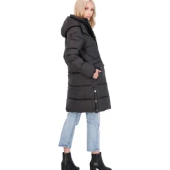 Quilted Faux Fur Lined Long Winter Puffer Coat