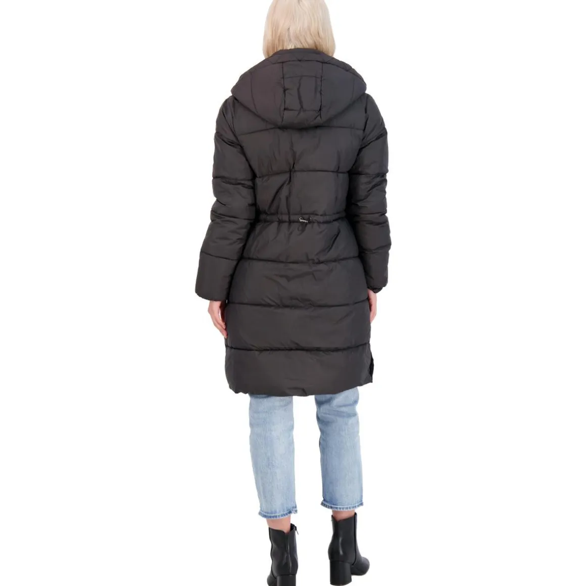 Quilted Faux Fur Lined Long Winter Puffer Coat