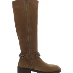 Quin Leather Chain Knee-High Boots