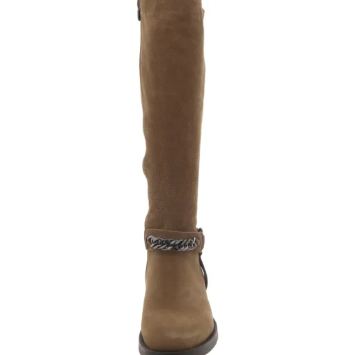 Quin Leather Chain Knee-High Boots