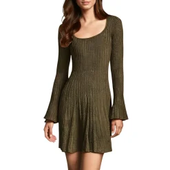 Raquel Metallic Mini Sweaterdress