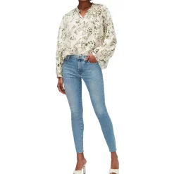 Raw Hem Denim Skinny Jeans