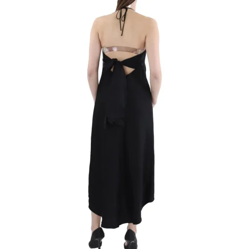 Rayni Satin Midi Halter Dress