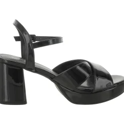 Reeva Patent Ankle Strap Block Heel