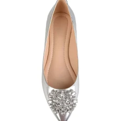 Renzo Faux Leather Embellished Flats Shoes
