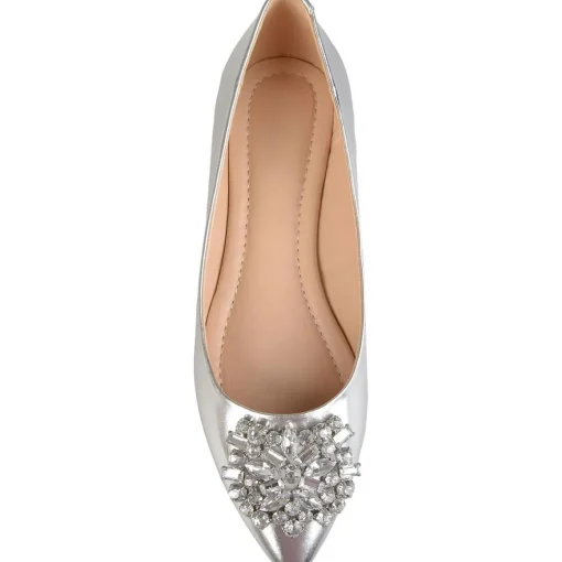 Renzo Faux Leather Embellished Flats Shoes