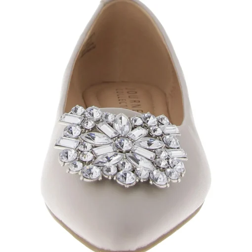 Renzo Faux Leather Embellished Flats Shoes