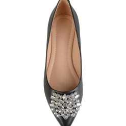 Renzo Faux Leather Embellished Flats Shoes