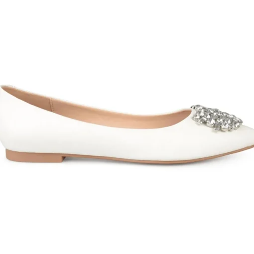 Renzo Faux Leather Embellished Flats Shoes