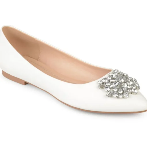 Renzo Faux Leather Embellished Flats Shoes
