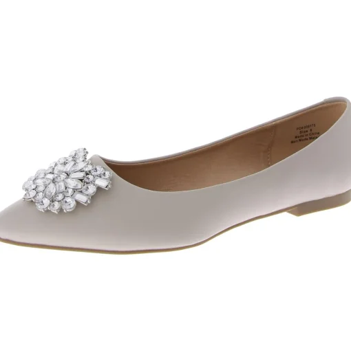 Renzo Faux Leather Embellished Flats Shoes