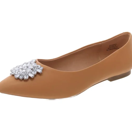 Renzo Faux Leather Embellished Flats Shoes