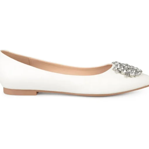 Renzo Faux Leather Embellished Flats Shoes