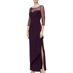 Rhinestones Midi Evening Dress