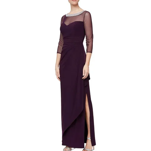 Rhinestones Midi Evening Dress