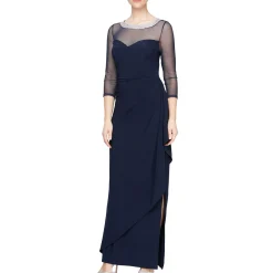 Rhinestones Midi Evening Dress
