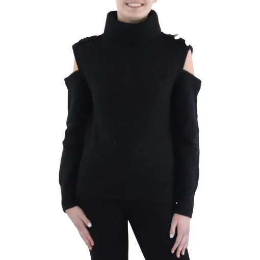 Ribbed Trim Cable Knit Pullover Sweater
