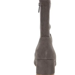 Road Stretch Faux Suede Block Heel Ankle Boots