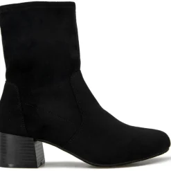 Road Stretch Faux Suede Block Heel Ankle Boots
