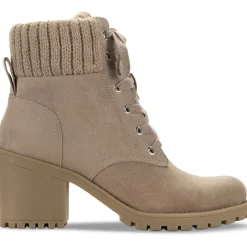 Romina Knit Ankle Combat & Lace-up Boots