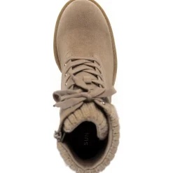 Romina Knit Ankle Combat & Lace-up Boots