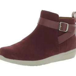 Romy Zipper Suede Ankle Boots