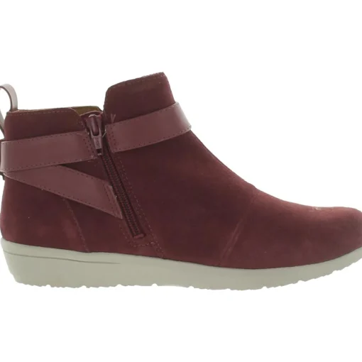 Romy Zipper Suede Ankle Boots