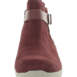 Romy Zipper Suede Ankle Boots