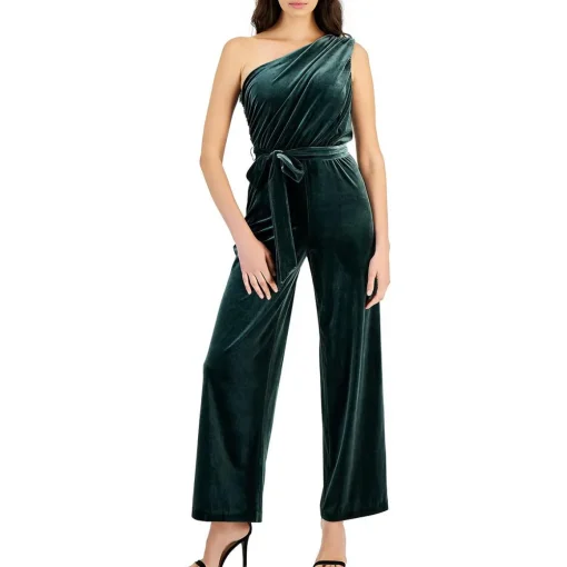 Ruched Velvet Velvet Jumpsuit