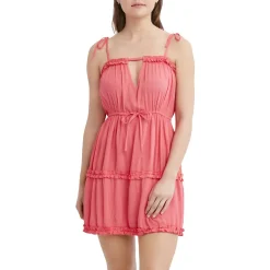 Ruffled Cinch Waist Sleeveless Dress Swim Cover-Up