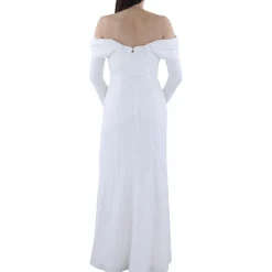 Ruffled Crepe Evening Dress