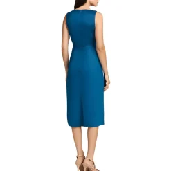 Ruffled Satin Midi Dress