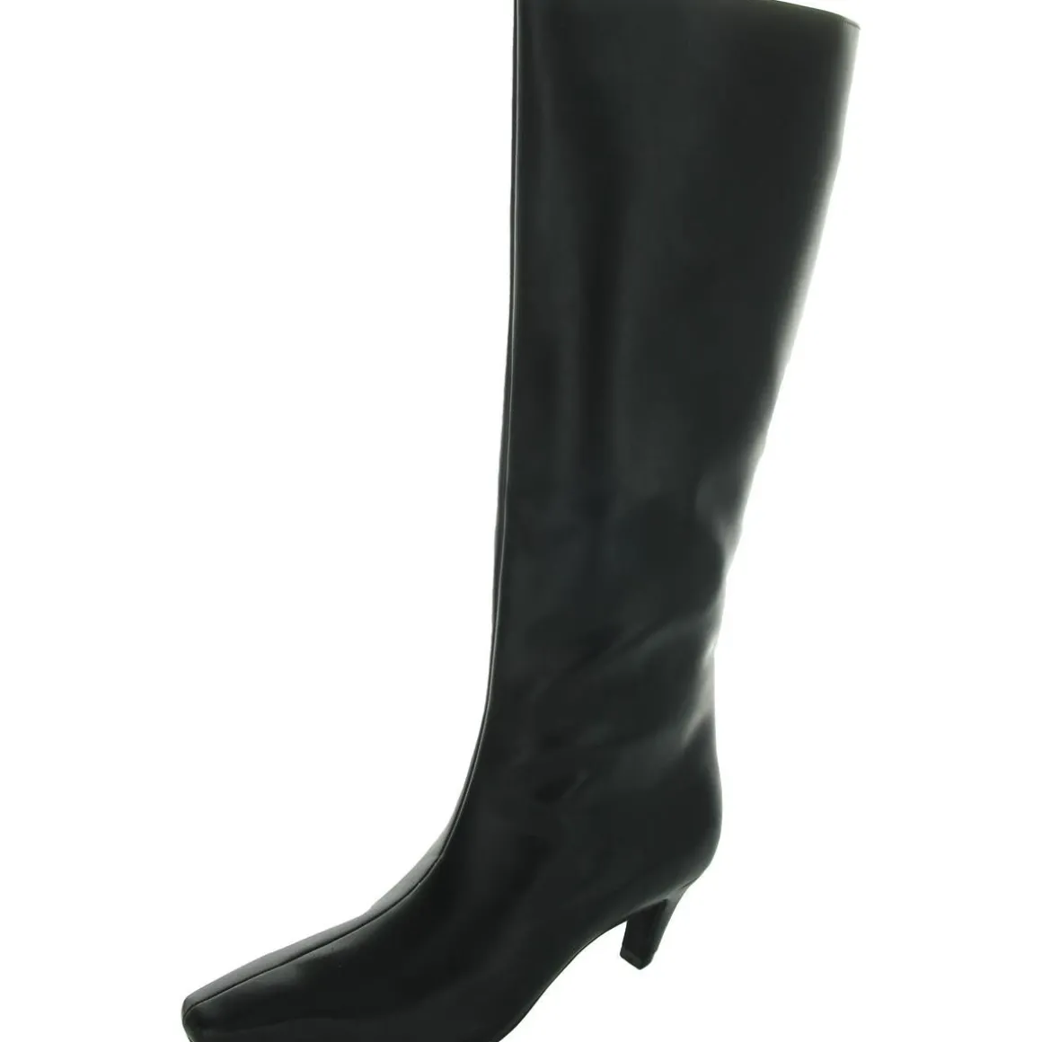 Samey Zipper Faux Leather Knee-High Boots