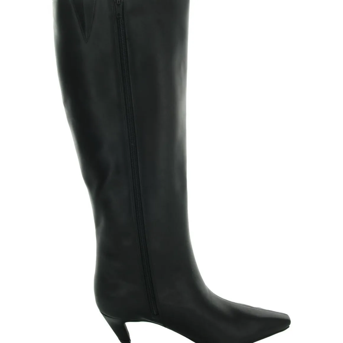 Samey Zipper Faux Leather Knee-High Boots