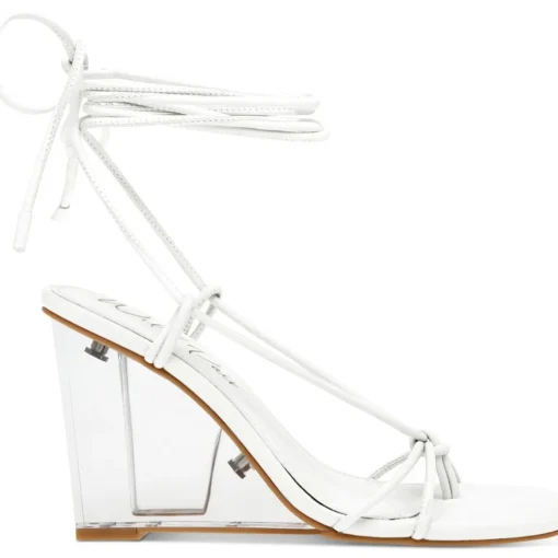 Santeago Faux Leather Strappy Wedge Sandals