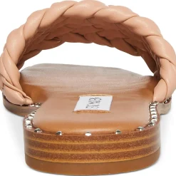 Santina Faux Leather Woven Slide Sandals