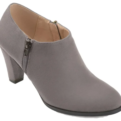 Sanzi Faux Suede Block Heel Booties