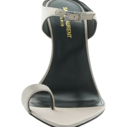 Satin Stiletto Slide Sandals