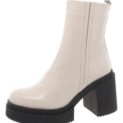 Sawyer Patent Leather Block Heel Ankle Boots